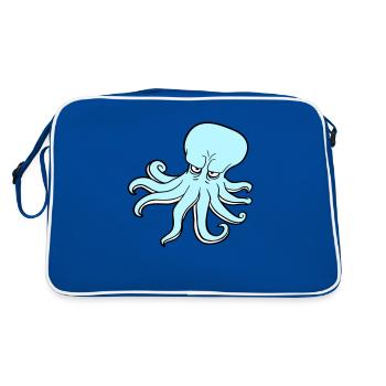 Pieuvre Pieuvre Pieuvre Calmar Céphalopode Mauvais œil - Sac Retro - bleu/blanc - Dos