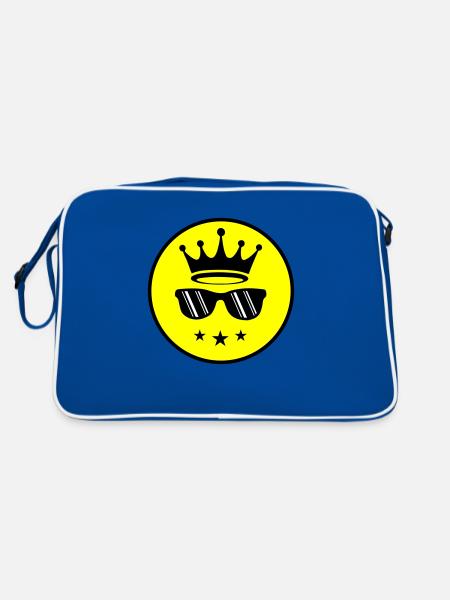 Sonnenbrille Krone Urlaub - Retro Tasche - Blau/Weiß - Hinten