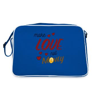 Make Love Not Money - Retro Bag - blue/white - Back