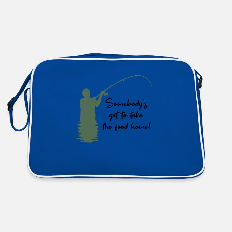 Angler - Retro Tasche - Blau/Weiß