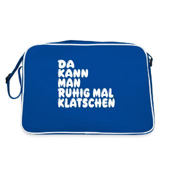 Klatschen - Retro Tasche - Blau/Weiß - Hinten