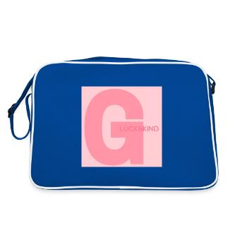 Glückskind - Retro Tasche - Blau/Weiß - Hinten