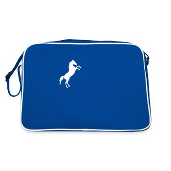 Horse rearing white - Retro Bag - blue/white - Back