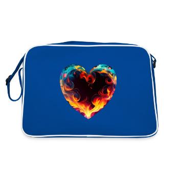 Cœur coloré avec feu - Sac Retro - bleu/blanc - Dos