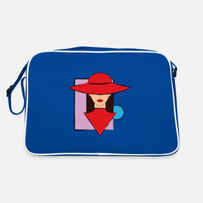 Frau mit Hut Retro Tasche