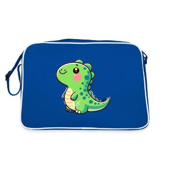 Designs For Kids – Lustige Dinosaurier - Retro Tasche - Blau/Weiß - Hinten