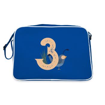 Petit oiseau pour le 3ème anniversaire - Sac Retro - bleu/blanc - Dos