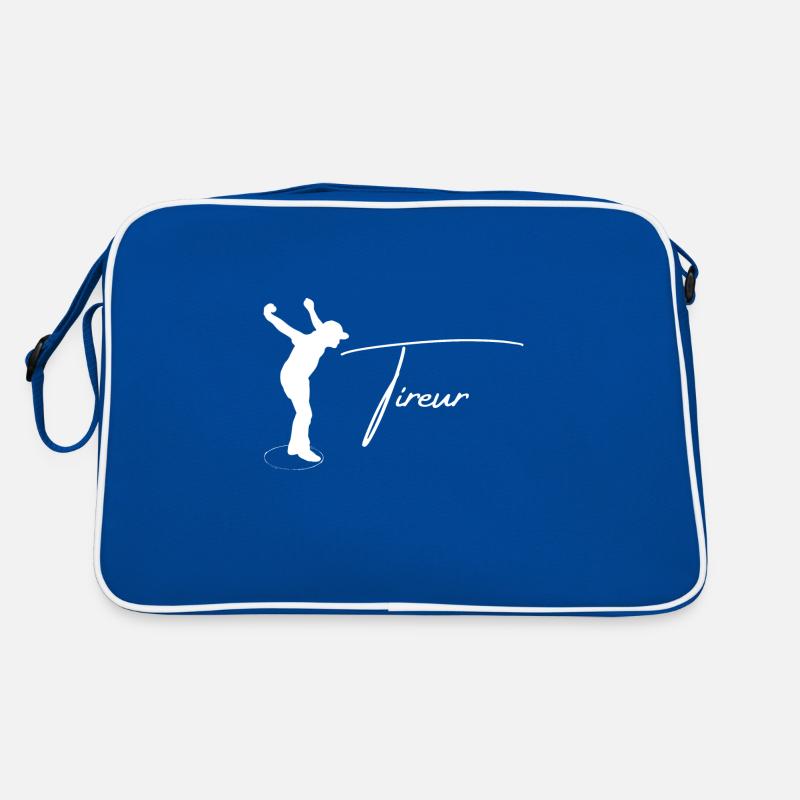 boule silhouette tireur - Retro Tasche - Blau/Weiß