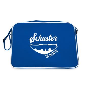 Schuster Rente Rentner Schuhmacher Ruhestand - Retro Tasche - Blau/Weiß - Hinten
