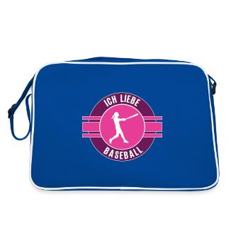 Ich Liebe Baseball Baseballerin Team Mannschaft - Retro Tasche - Blau/Weiß - Hinten
