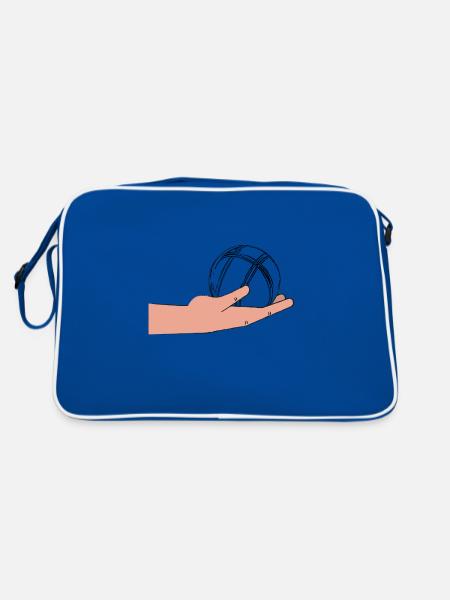Boule hand with boule ball - Retro Bag - blue/white - Back