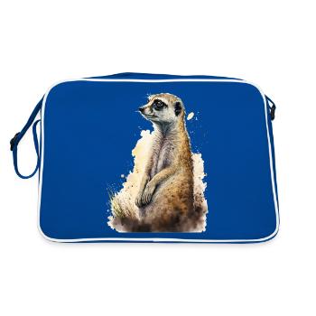 Cute cute meerkat - Retro Bag - blue/white - Back