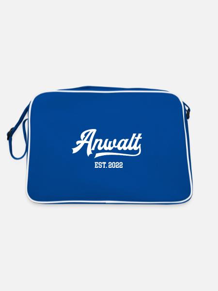 Anwalt seit 2023 Anwälte Rechtsanwalt Staatsanwalt - Retro Tasche - Blau/Weiß - Hinten