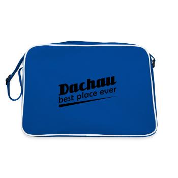Dachau - Stadt best place ever - Retro Tasche - Blau/Weiß - Hinten