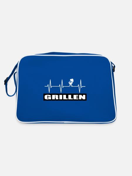BBQ - Retro Tasche - Blau/Weiß