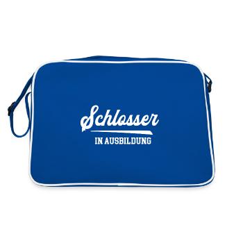 Schlosser Ausbildung Lehre Schlosserausbildung - Retro Tasche - Blau/Weiß - Hinten