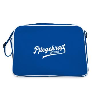 Pflegekraft 2022 Pflegehelfer Pfleger Glückwunsch - Retro Tasche - Blau/Weiß - Hinten