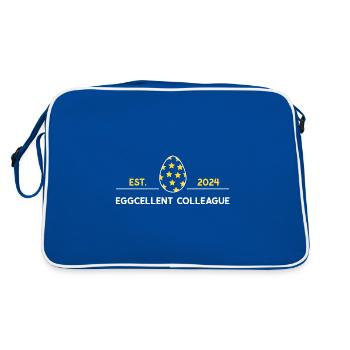 Kollege Ostern 2024 Beste Kollegen Ostergeschenk - Retro Tasche - Blau/Weiß - Hinten