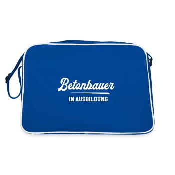 Betonbauer Ausbildung Betonbauerazubi Lehre Azubi - Retro Tasche - Blau/Weiß - Hinten