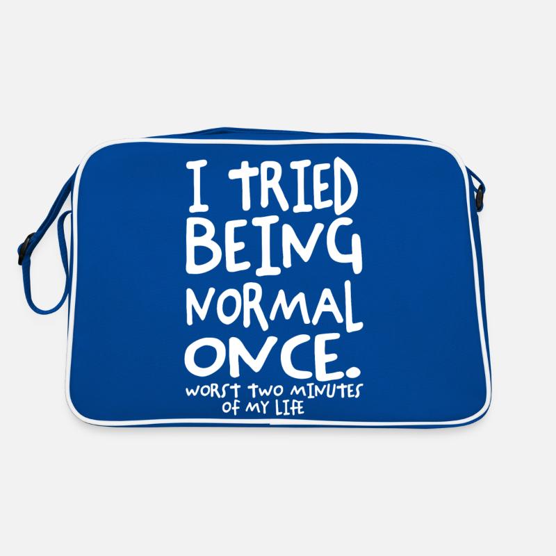 Ich habe einmal versucht, normal zu sein - Retro Tasche - Blau/Weiß