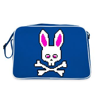 Crâne Lapin Rose - Sac Retro - bleu/blanc - Dos