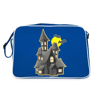Witch House Full Moon Halloween - Retro Bag - blue/white - Back