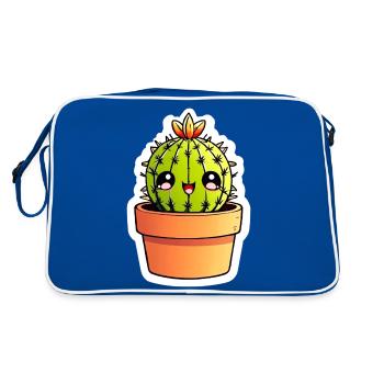 Cactus Cactus Kawaii sticker - Sac Retro - bleu/blanc - Dos