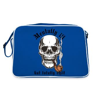 Malade mental mais totalement détendu – Skull Pipe - Sac Retro - bleu/blanc - Dos