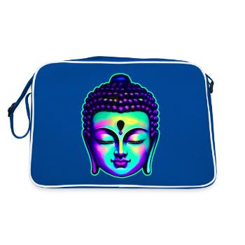 Tête de Bouddha colorée - Sac Retro - bleu/blanc - Dos