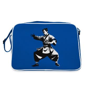 Shaolin Monk - Martial Arts Sticker - Retro Bag - blue/white - Back