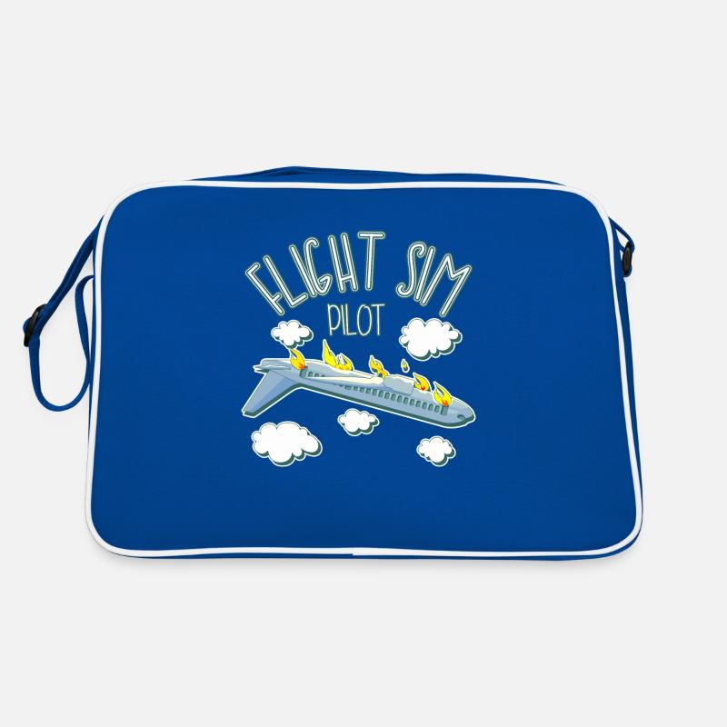 Flugsimulator - Retro Tasche - Blau/Weiß