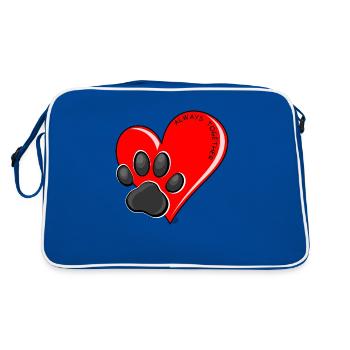 Immer mit dir - Retro Tasche - Blau/Weiß - Hinten