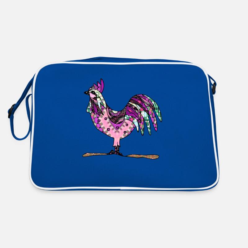 Hahn - Retro Tasche - Blau/Weiß
