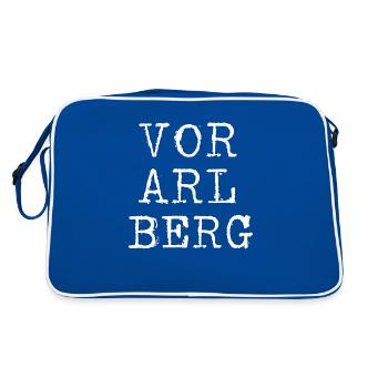 Vorarlberg - Retro Tasche - Blau/Weiß - Hinten