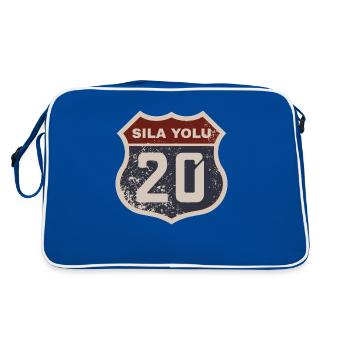 Denizli - Retro Tasche - Blau/Weiß - Hinten