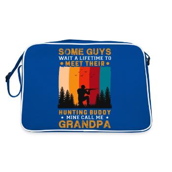 Some guys hunting buddy Grandpa Großvater Lustig - Retro Tasche - Blau/Weiß - Hinten