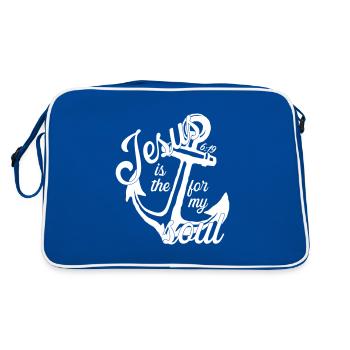 JESUS is the anchor for my soul - Retro Bag - blue/white - Back
