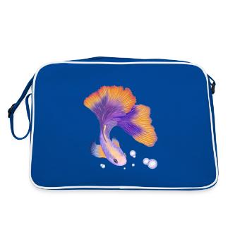 Fisch. Elegant unter Wasser - Retro Tasche - Blau/Weiß - Hinten