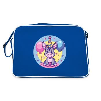 Âne Anniversaire Bébé - Sac Retro - bleu/blanc - Dos