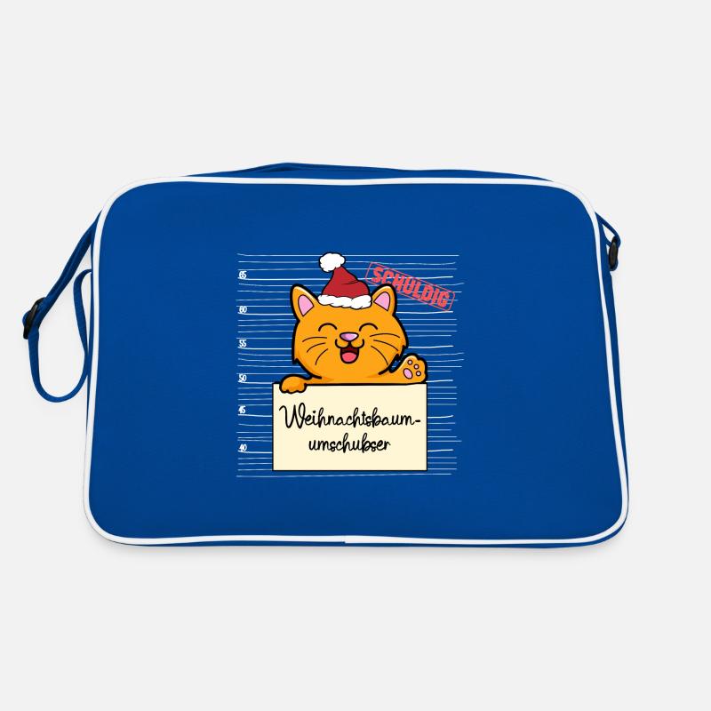 Weihnachtsbaum Umschubser Katze Retro Tasche