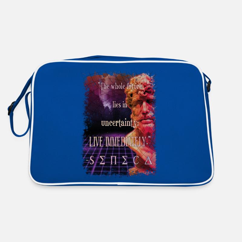 Stoic Seneca Future Quote Live Immediately Retro Bag