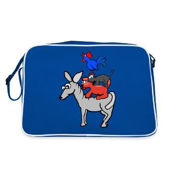Les musiciens de la ville de Brême - Sac Retro - bleu/blanc - Dos