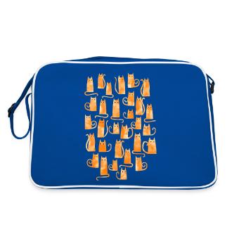 Ginger Cat Watercolor - Retro Bag - blue/white - Back