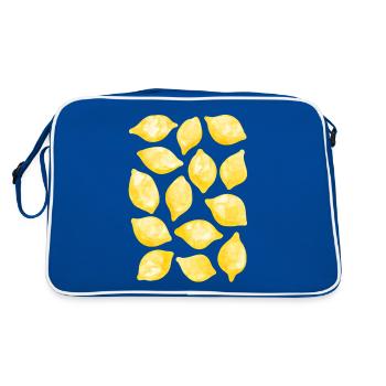 Lemon Watercolor - Retro Bag - blue/white - Back