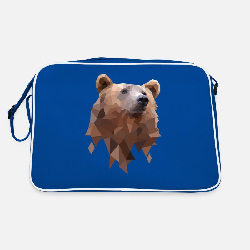 Polygon Bear Design - Bear Geometry Illustration Retro Bag