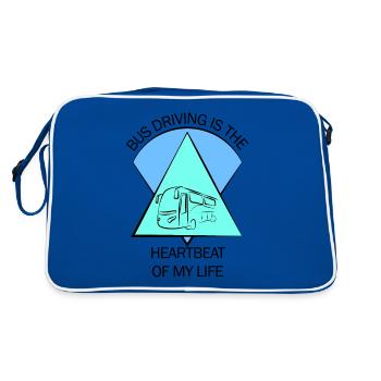 Bus Bus Driver School Bus Bus Bus Bus Driver - Retro Bag - blue/white - Back
