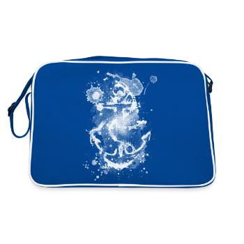 Anker Tinte - Retro Tasche - Blau/Weiß - Hinten
