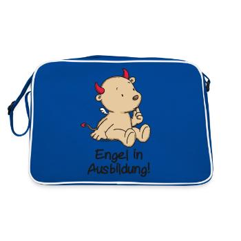 Engel_Teufel Ausbildung_schwarz - Retro Tasche - Blau/Weiß - Hinten