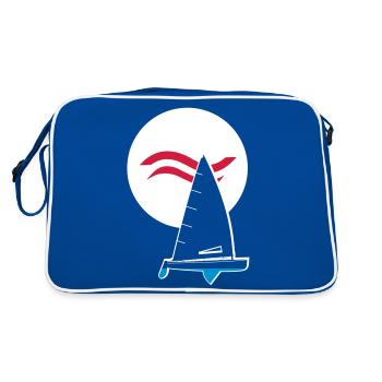 Sailboat Finn Dinghy - Retro Bag - blue/white - Back
