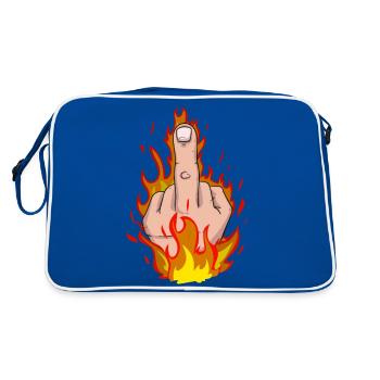 Majeur avec flammes - Sac Retro - bleu/blanc - Dos